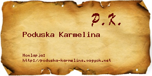 Poduska Karmelina névjegykártya